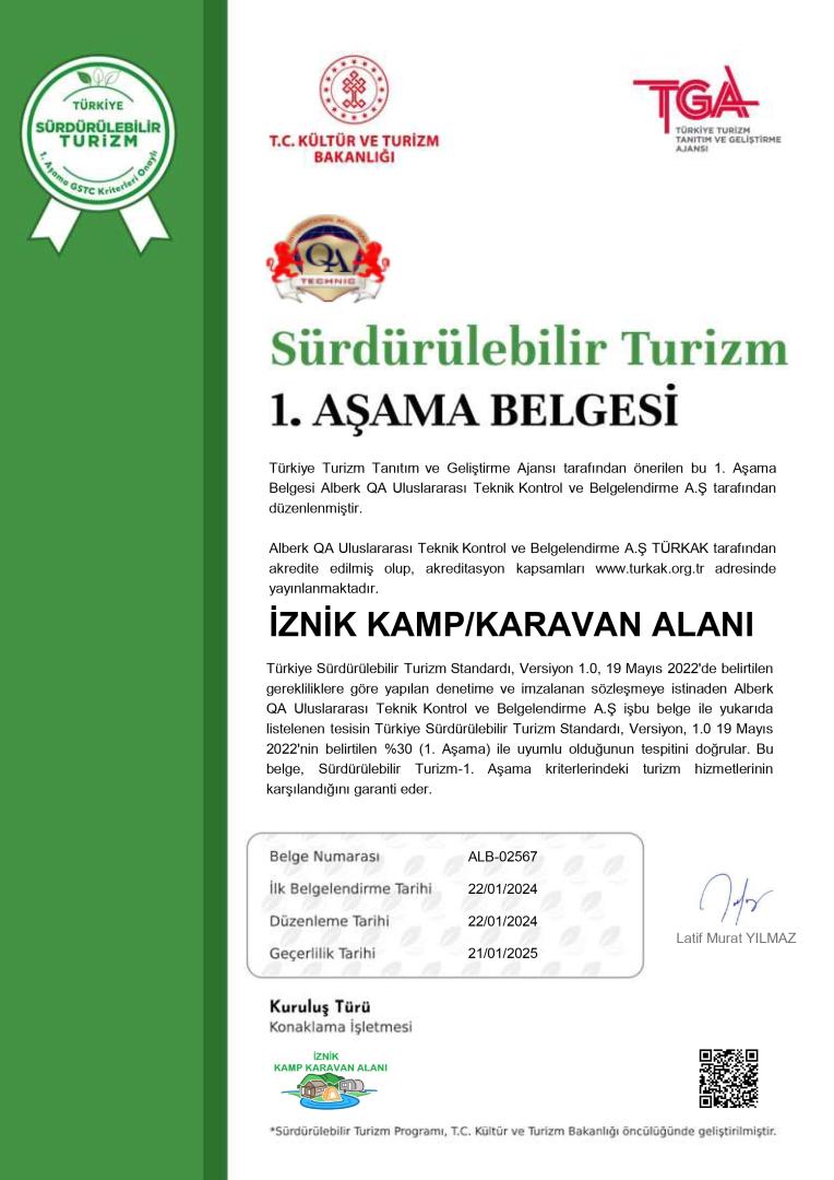 Sürdürülebilir Turizm Sertifikası